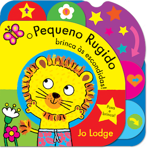Capa do livro «O Pequeno Rugido brinca às Escondidas»